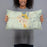 Person holding 20x12 Custom Butte Montana Map Throw Pillow in Woodblock