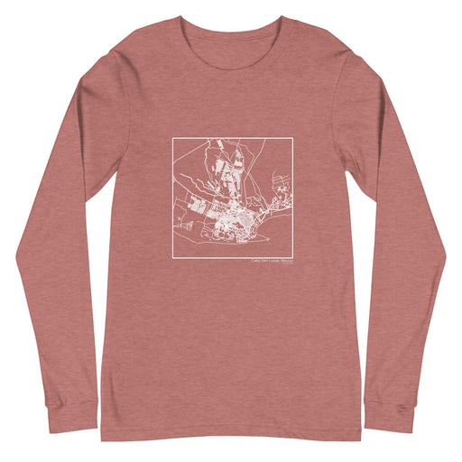 Cabo San Lucas Mexico  Map Unisex Long-Sleeve T-shirt with City inscription in Heather Mauve