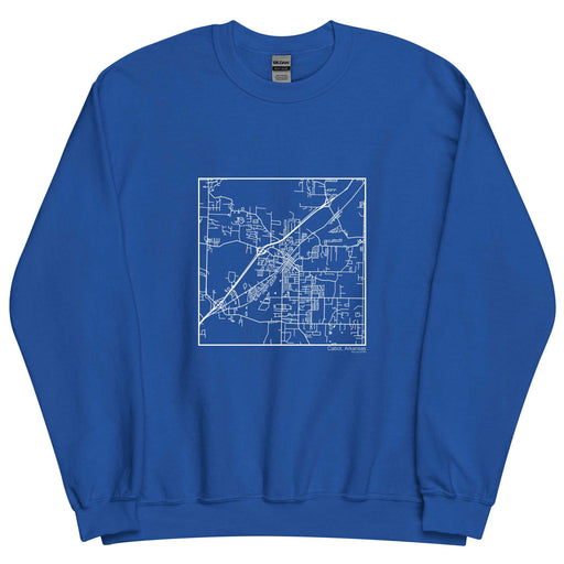 Cabot Arkansas  Map Unisex Crewneck Sweater with City inscription in Royal Blue