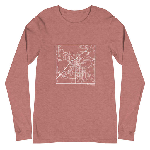 Cabot Arkansas  Map Unisex Long-Sleeve T-shirt with City inscription in Heather Mauve