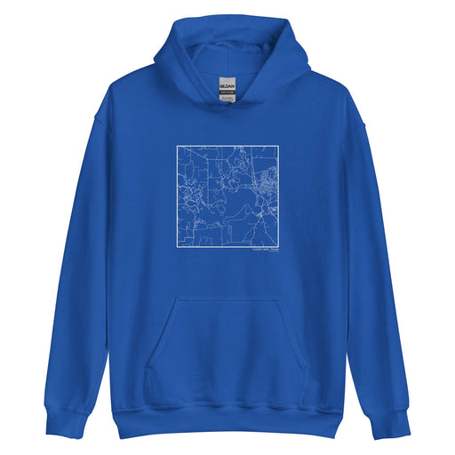 Caddo lake Texas  Map Unisex Hoodie Sweater with City inscription in Royal Blue