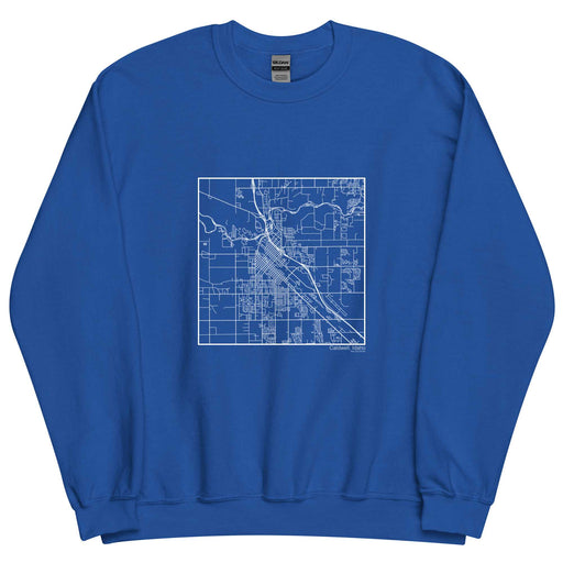 Caldwell Idaho  Map Unisex Crewneck Sweater with City inscription in Royal Blue