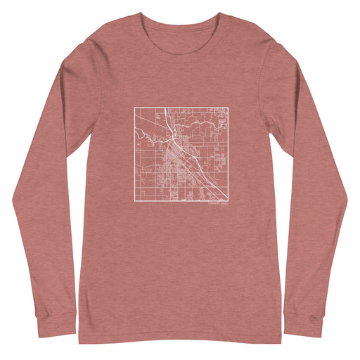 Caldwell Idaho  Map Unisex Long-Sleeve T-shirt with City inscription in Heather Mauve