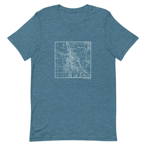 Caldwell Idaho  Map Unisex T-Shirt with City inscription in Heather Teal