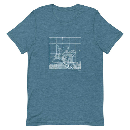 Calexico California  Map Unisex T-Shirt with City inscription in Heather Teal