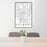 24x36 Calgary Alberta Map Print Portrait Orientation in Classic Style Behind 2 Chairs Table and Potted Plant