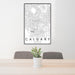 24x36 Calgary Alberta Map Print Portrait Orientation in Classic Style Behind 2 Chairs Table and Potted Plant