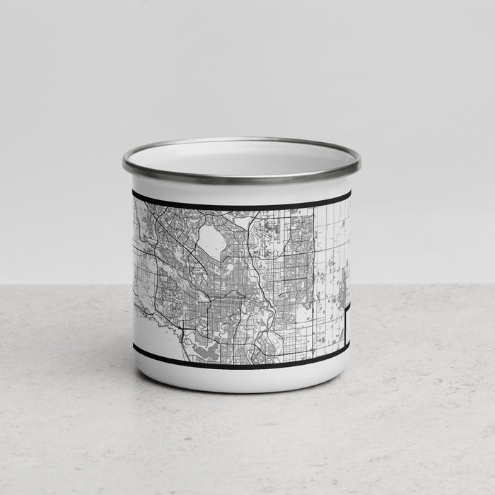 Front View Custom Calgary Alberta Map Enamel Mug in Classic