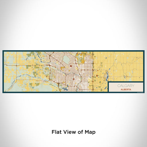 Flat View of Map Custom Calgary Alberta Map Enamel Mug in Woodblock