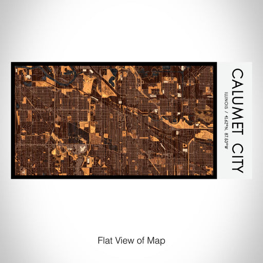 Rendered View of Calumet City Illinois Map on 17oz Stainless Steel Insulated Bottle with printed ember style map