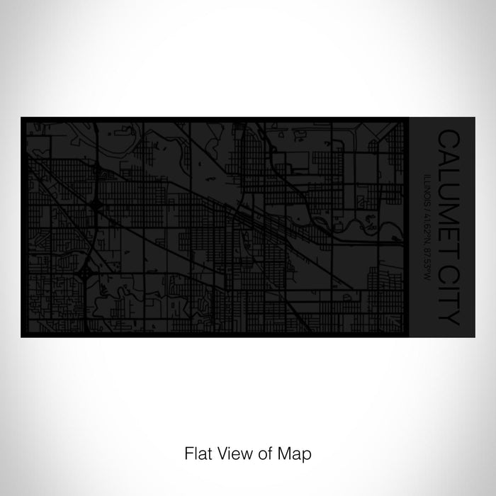 Rendered View of Calumet City Illinois Map on 17oz Stainless Steel Insulated Cola Bottle in Stainless in Matte Black