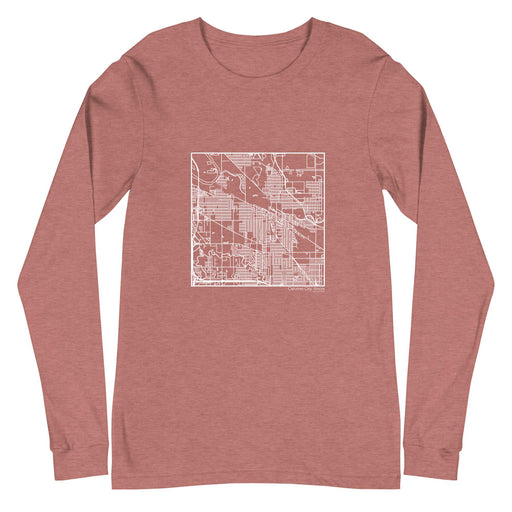 Calumet City Illinois  Map Unisex Long-Sleeve T-shirt with City inscription in Heather Mauve