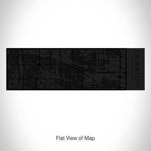 Rendered View of Calumet City Illinois Map on 10oz Stainless Steel Insulated Cup in Matte Black with Sliding Lid