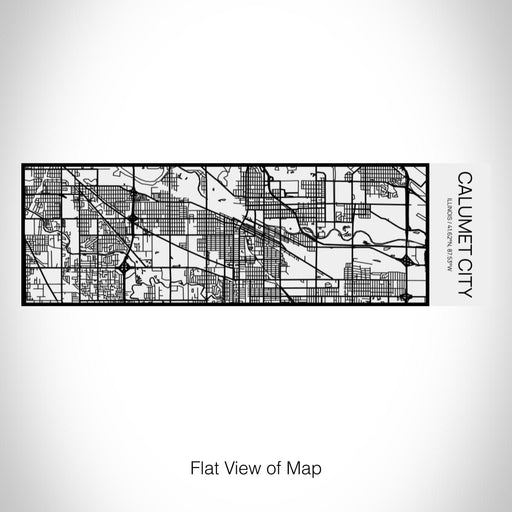 Rendered View of Calumet City Illinois Map on 10oz Stainless Steel Insulated Cup in Matte White with Sliding Lid