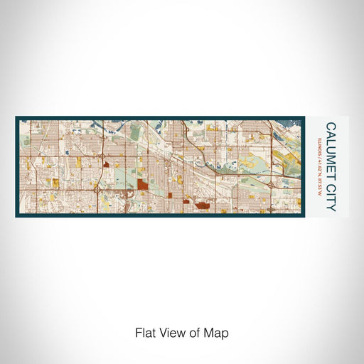 Rendered View of Calumet City Illinois Map on 10oz Stainless Steel Insulated Cup in Woodblock with Sliding Lid