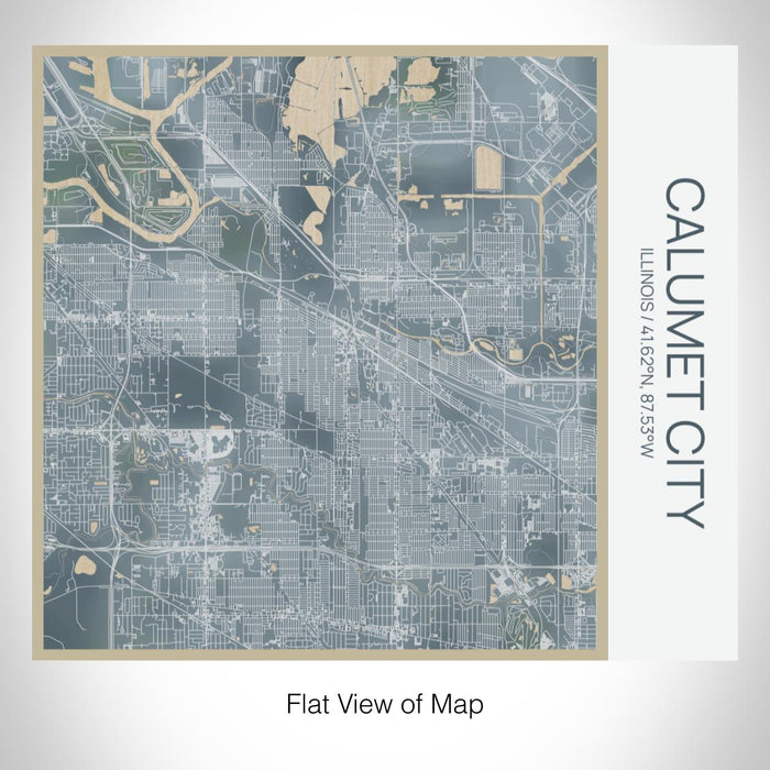 Rendered View of Calumet City Illinois Map on 17oz Stainless Steel Insulated Tumbler in Afternoon Map Style