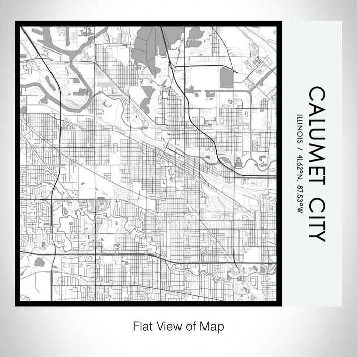 Rendered View of Calumet City Illinois Map on 17oz Stainless Steel Insulated Tumbler in Classic Map Style