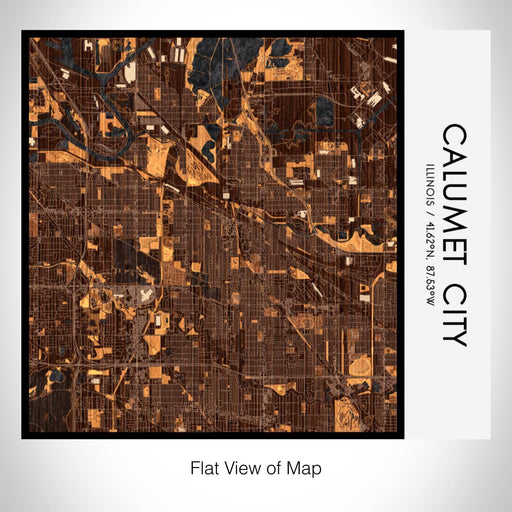 Rendered View of Calumet City Illinois Map on 17oz Stainless Steel Insulated Tumbler in Ember Map Style