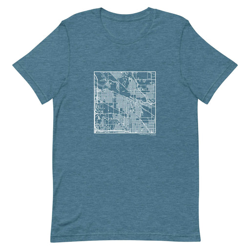 Calumet City Illinois  Map Unisex T-Shirt with City inscription in Heather Teal