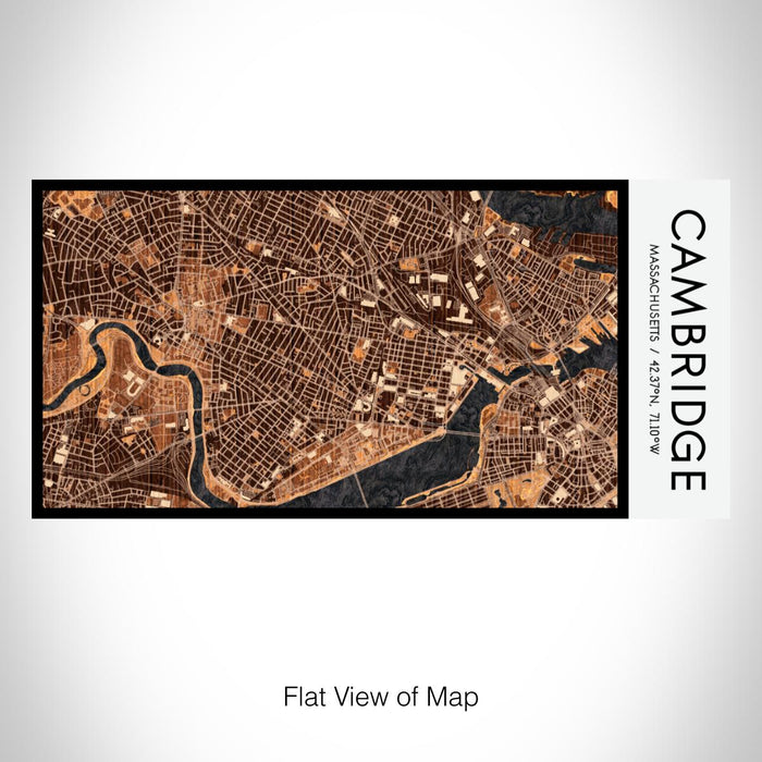 Rendered View of Cambridge Massachusetts Map on 17oz Stainless Steel Insulated Bottle with printed ember style map