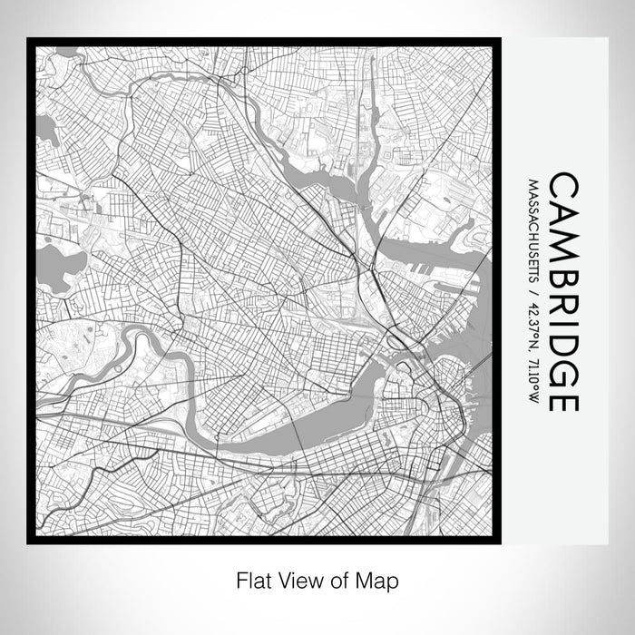 Rendered View of Cambridge Massachusetts Map on 17oz Stainless Steel Insulated Tumbler in Classic Map Style