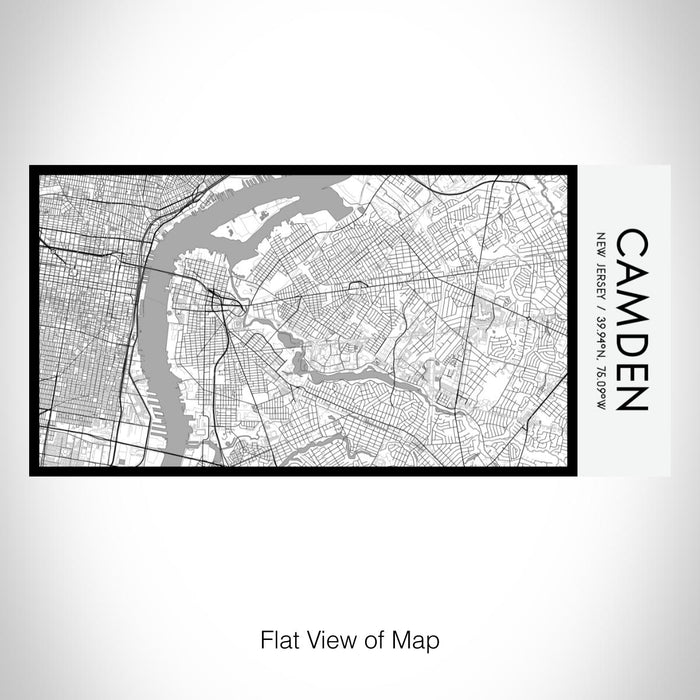 Rendered View of Camden New Jersey Map on 17oz Stainless Steel Insulated Bottle with printed classic style map