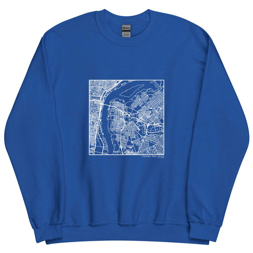 Camden New Jersey  Map Unisex Crewneck Sweater with City inscription in Royal Blue
