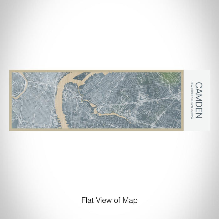 Rendered View of Camden New Jersey Map on 10oz Stainless Steel Insulated Cup in Afternoon with Sliding Lid