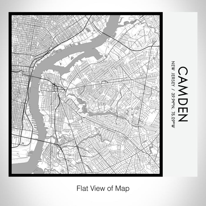 Rendered View of Camden New Jersey Map on 17oz Stainless Steel Insulated Tumbler in Classic Map Style