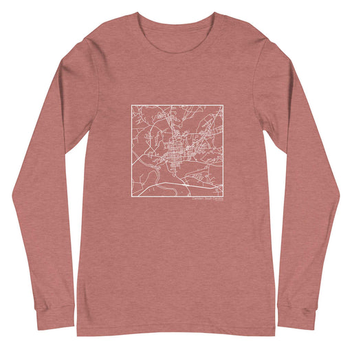 Camden South Carolina  Map Unisex Long-Sleeve T-shirt with City inscription in Heather Mauve
