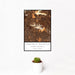 12x18 Camelback Mountain Arizona Map Print Portrait Orientation in Ember Style With Small Cactus Plant in White Planter