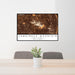 24x36 Camelback Mountain Arizona Map Print Lanscape Orientation in Ember Style Behind 2 Chairs Table and Potted Plant