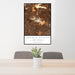 24x36 Camelback Mountain Arizona Map Print Portrait Orientation in Ember Style Behind 2 Chairs Table and Potted Plant