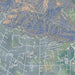 Camelback Mountain Arizona Map Print in Afternoon Style Zoomed In Close Up Showing Details