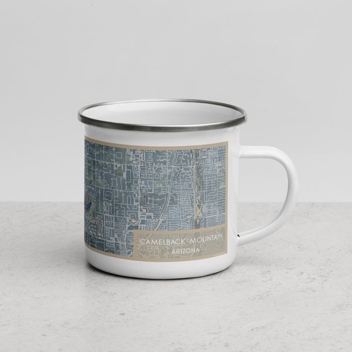 Right View Custom Camelback Mountain Arizona Map Enamel Mug in Afternoon