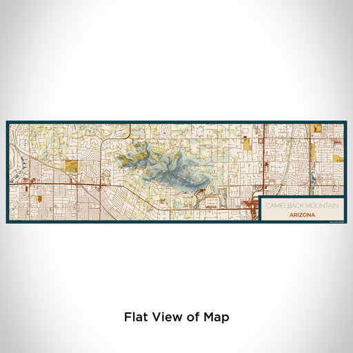 Flat View of Map Custom Camelback Mountain Arizona Map Enamel Mug in Woodblock