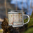 Right View Custom Camelback Mountain Arizona Map Enamel Mug in Woodblock on Grass With Trees in Background