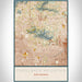 Camelback Mountain Arizona Map Print Portrait Orientation in Woodblock Style With Shaded Background