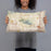 Person holding 20x12 Custom Camelback Mountain Arizona Map Throw Pillow in Woodblock