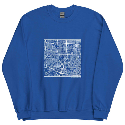 Campbell California  Map Unisex Crewneck Sweater with City inscription in Royal Blue