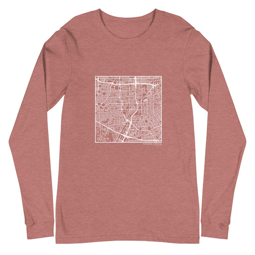 Campbell California  Map Unisex Long-Sleeve T-shirt with City inscription in Heather Mauve