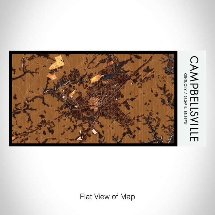 Rendered View of Campbellsville Kentucky Map on 17oz Stainless Steel Insulated Bottle with printed ember style map