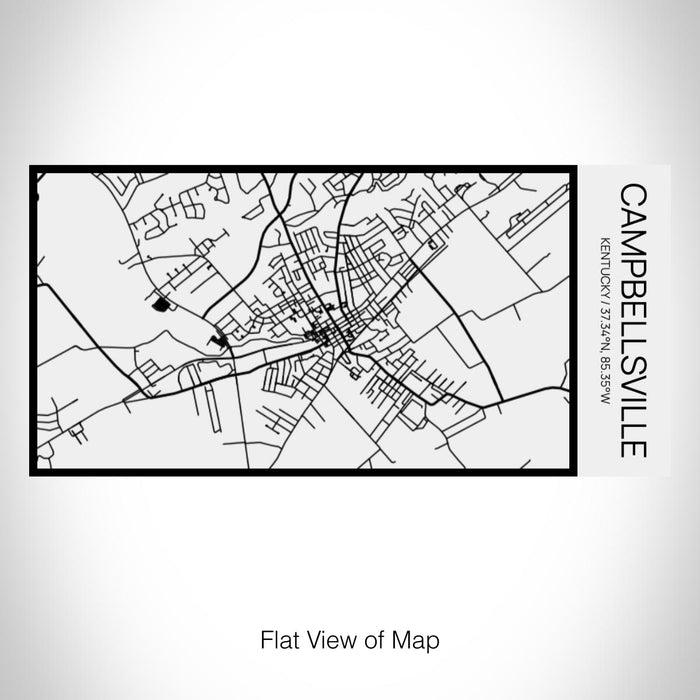 Rendered View of Campbellsville Kentucky Map on 17oz Stainless Steel Insulated Cola Bottle in Stainless in Matte White