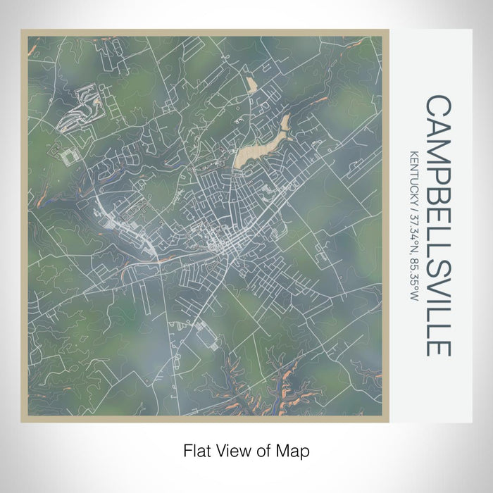 Rendered View of Campbellsville Kentucky Map on 17oz Stainless Steel Insulated Tumbler in Afternoon Map Style