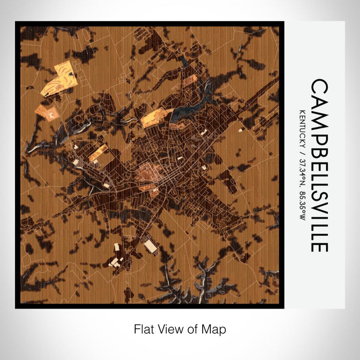 Rendered View of Campbellsville Kentucky Map on 17oz Stainless Steel Insulated Tumbler in Ember Map Style