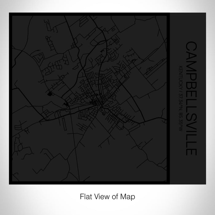 Rendered View of Campbellsville Kentucky Map on 17oz Stainless Steel Insulated Tumbler in Matte Black with Tactile Lines
