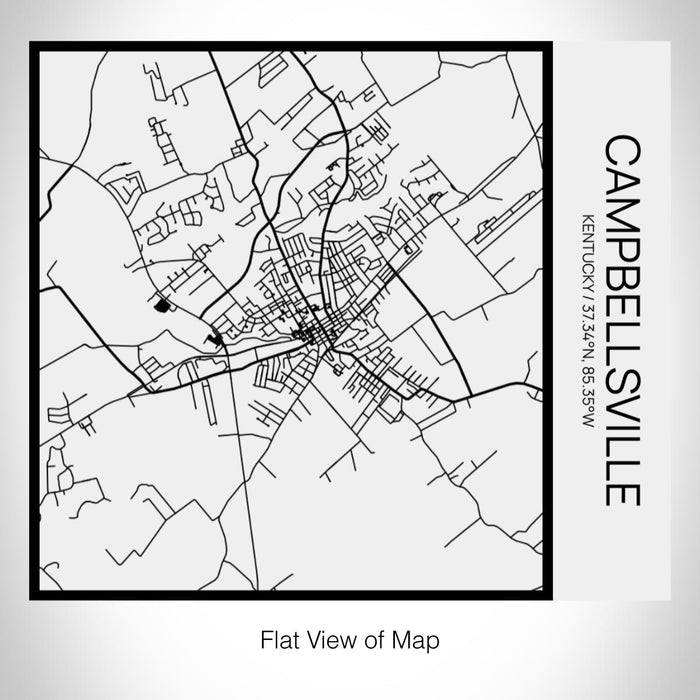 Rendered View of Campbellsville Kentucky Map on 17oz Stainless Steel Insulated Tumbler in Matte White with Tactile Lines