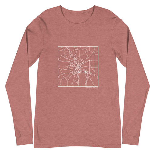 Canandaigua New York  Map Unisex Long-Sleeve T-shirt with City inscription in Heather Mauve