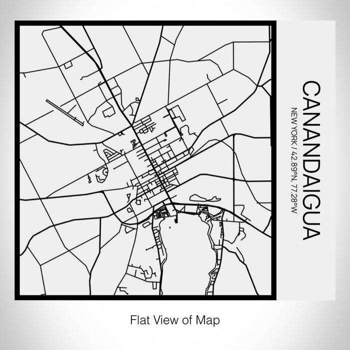 Rendered View of Canandaigua New York Map on 17oz Stainless Steel Insulated Tumbler in Matte White with Tactile Lines