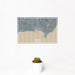 12x18 Cannes France Map Print Landscape Orientation in Afternoon Style With Small Cactus Plant in White Planter
